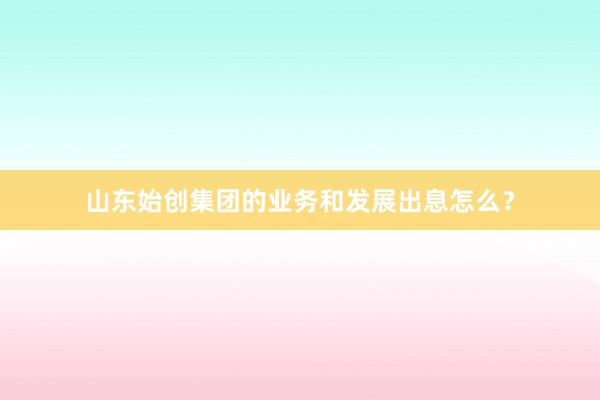 山东始创集团的业务和发展出息怎么？